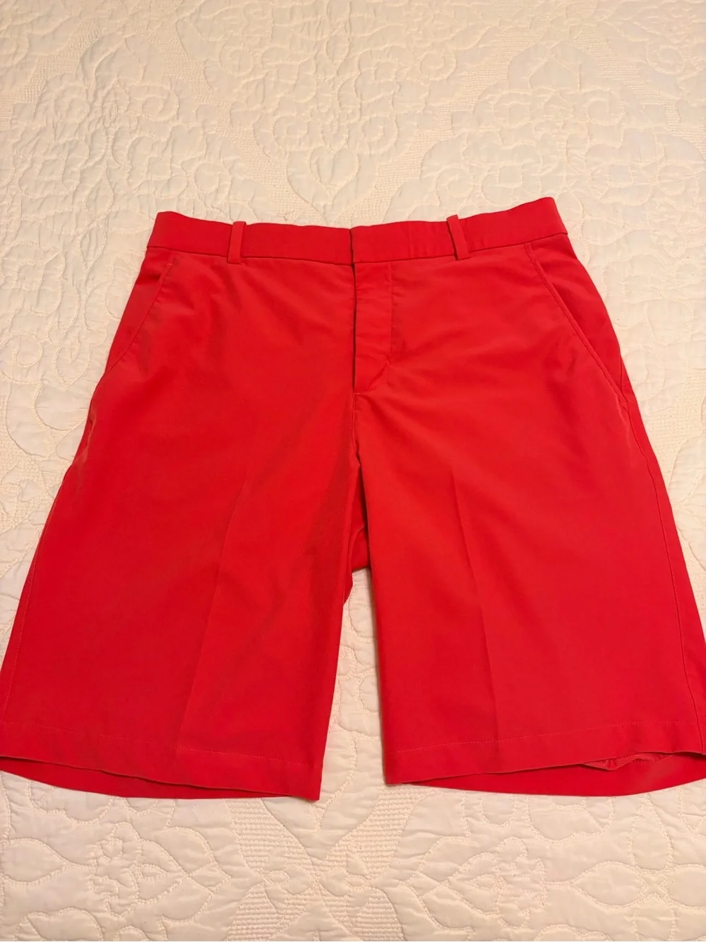 Nike Men's Bright Orange Flat-Front Shorts